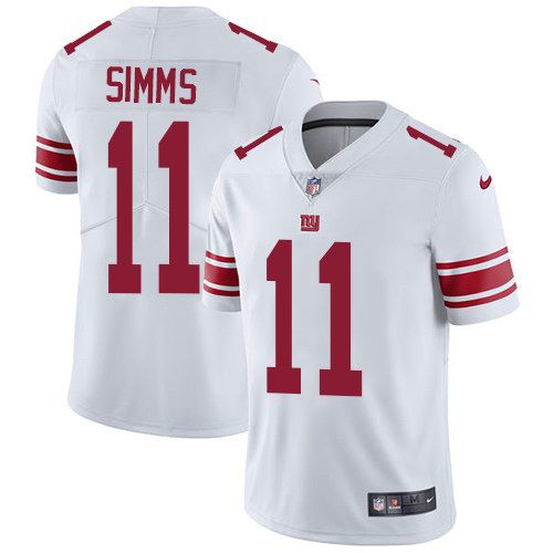 Men New York Giants 11 Phil Simms Nike White Vapor Limited NFL Jersey